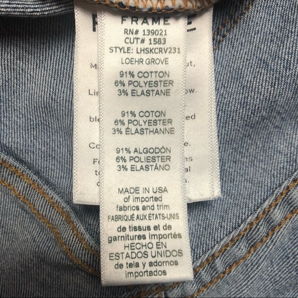 FRAME Denim Jeans Le High Skinny Knee Destroyed Size 26 Pre-Loved - Picture 11 of 12